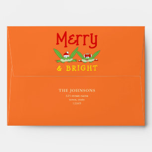 Merry and Bright Cute Christmas Envelope