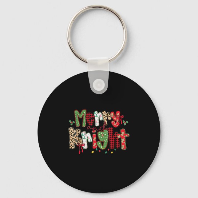 Merry And Bright Cute Christmas Holiday Coquette B Keychain (Front)