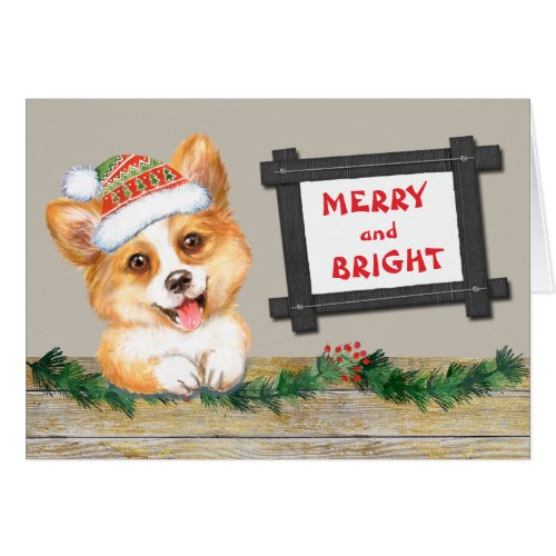 Merry and Bright Cute Corgi Dog Christmas