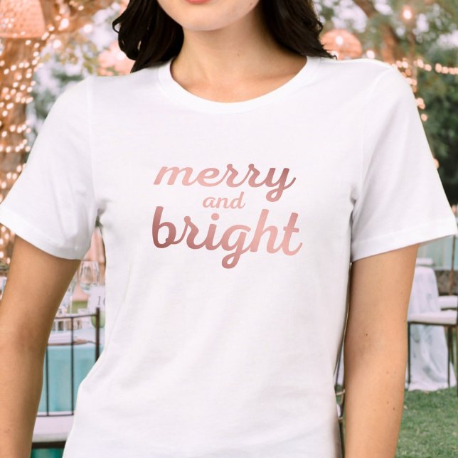 Merry and Bright - cute rose gold script  Tri-Blend Shirt (Creator Uploaded)