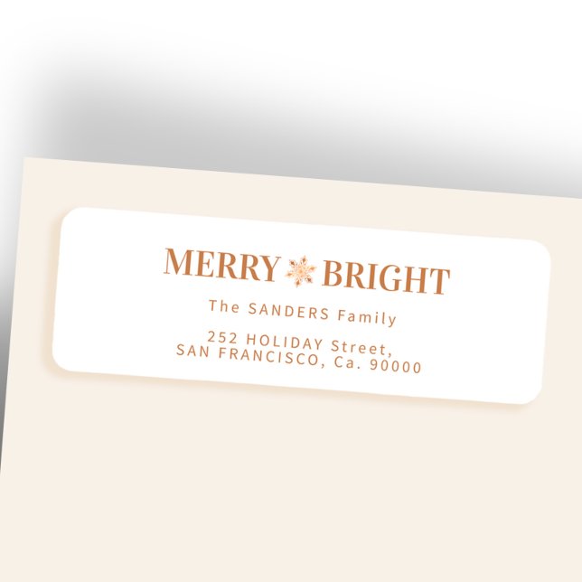 Merry and Bright elegant Christmas return address Label (Creator Uploaded)