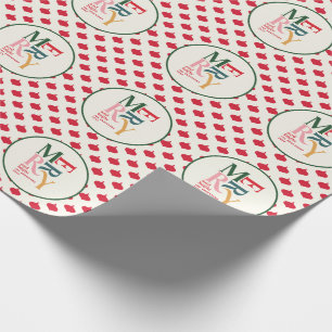 Merry and bright festive colorful Christmas Wrapping Paper