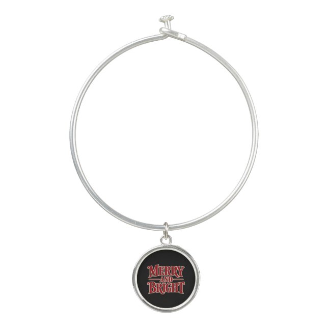 Merry And Bright Flat Bangle Bracelet (Front)