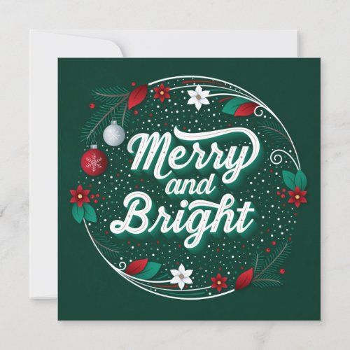 Merry and Bright Flat Card 525x525