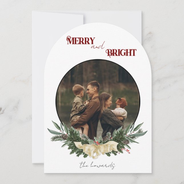 Merry and Bright Flat Holiday Card (Front)