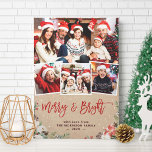 Merry and Bright Floral 4 Photo Christmas Kraft Holiday Card<br><div class="desc">Sending your greetings of the season with this "Merry and Bright Rustic Floral 4 Photo Christmas Kraft Paper Look Holiday Card". (1) For further customization, please click the "customize further" link and use our design tool to modify this template. (2) If you prefer Thicker papers / Matte Finish, you may...</div>