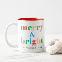Merry and Bright Fun Colorful Typography Holiday