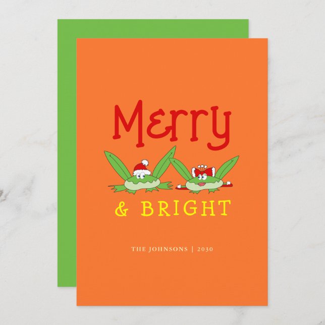 Merry and Bright Funny Christmas Holiday Card (Front/Back)