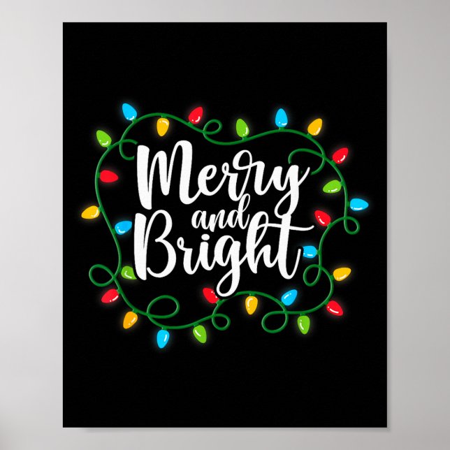 Merry And Bright Funny Family Matching Christmas O Poster (Front)