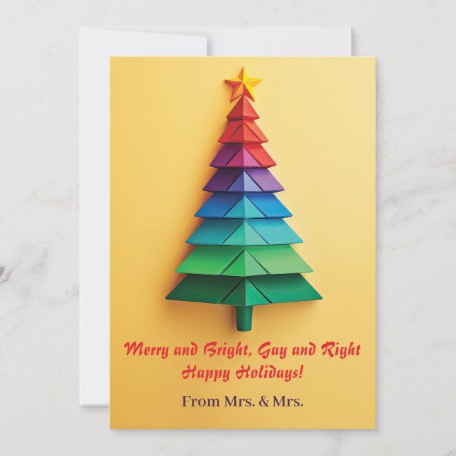 Merry and Bright, Gay and Right – Happy Holidays! Holiday Card (Front)