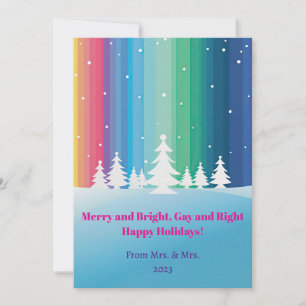 Merry and Bright, Gay and Right Personalized Card