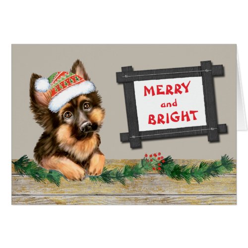 Merry and Bright German Shepherd Dog Christmas