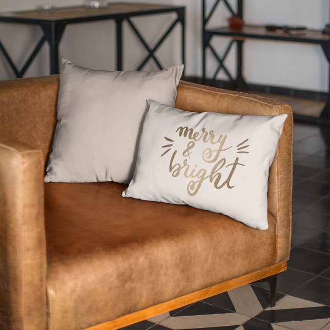 Merry and bright - gold accent pillow (Creator Uploaded)