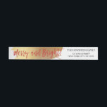 Merry and Bright Gold Foil and Red Christmas Wrap Around Address Label<br><div class="desc">Merry and Bright Faux Gold and Red Christmas Script Holiday Wrap Around Label are perfect for a modern and elegant Christmas Card.</div>