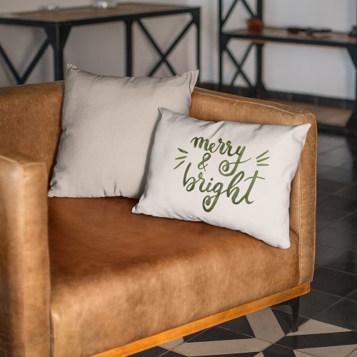 Merry and bright _ green accent pillow