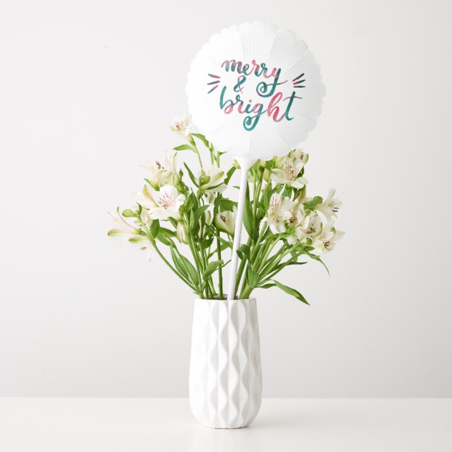 Merry and bright - green and pink balloon (Vase)