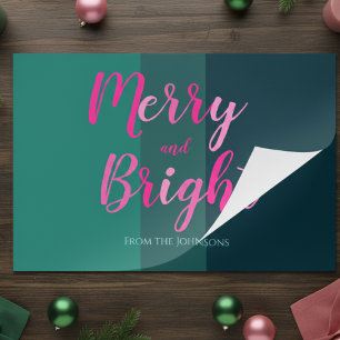 Merry and Bright Green and Pink Christmas Paper Pad