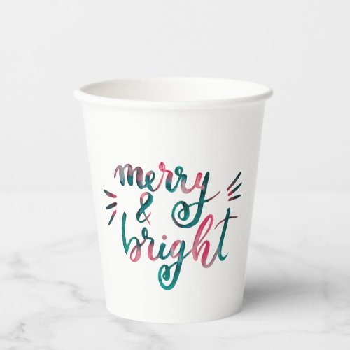 Merry and bright _ green and pink paper cups