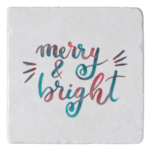 Merry and bright - green and red trivet