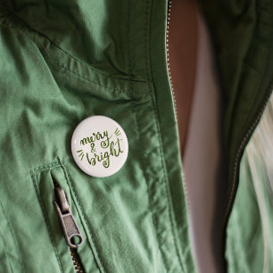 Merry and bright - green button
