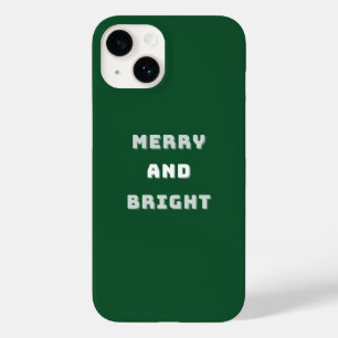 Merry and Bright, Green Christmas Art, Holiday Case-Mate iPhone 14 Case