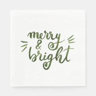 Merry and bright - green napkins