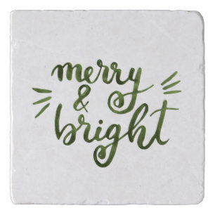 Merry and bright - green trivet