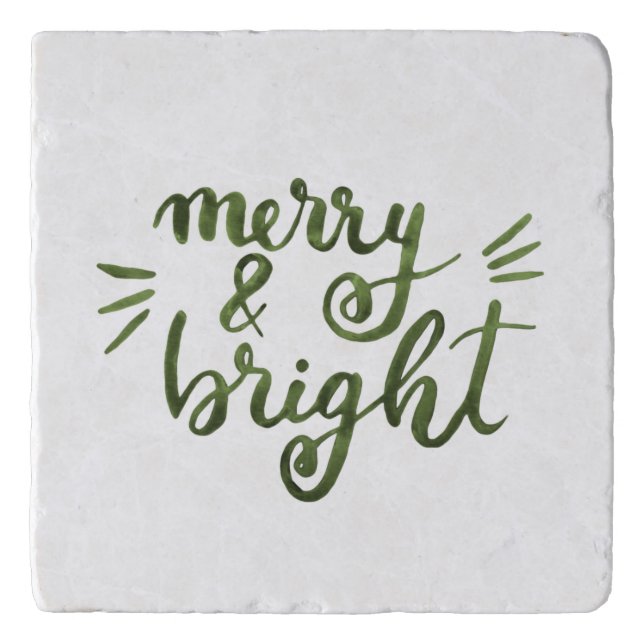 Merry and bright - green trivet (Front)