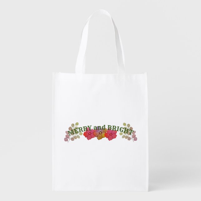 MERRY AND BRIGHT GROCERY BAG (Front)