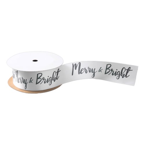 Merry And Bright | Handwritten Simple Holiday Satin Ribbon