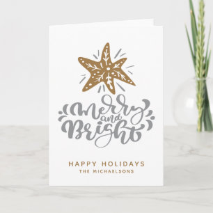 Merry and Bright   Happy Holidays Card