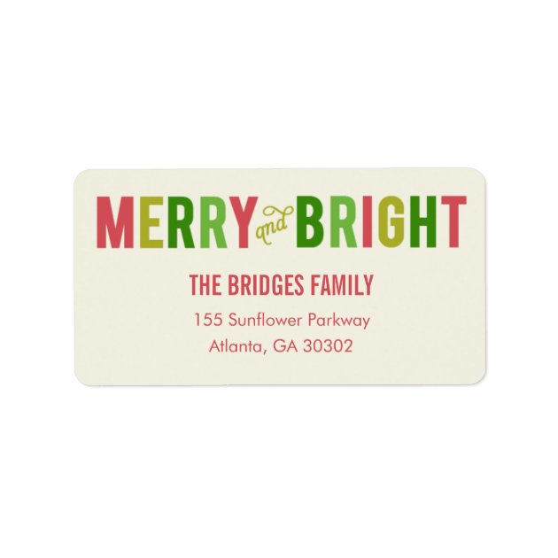 Merry And Bright Holiday Address Labels