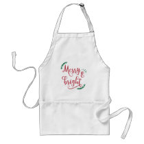 merry and bright Holiday Adult Apron