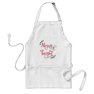 merry and bright Holiday Adult Apron