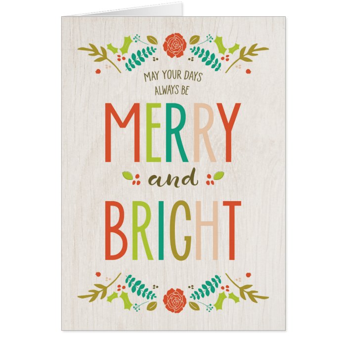 Merry And Bright Christmas Card 