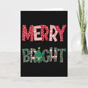 Merry And Bright Holiday Christmas Family Card