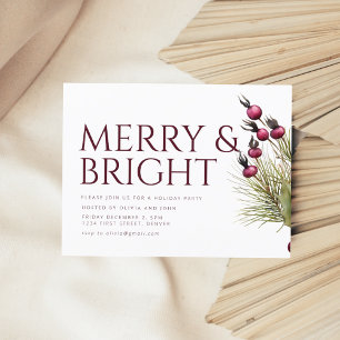 Merry and Bright Holiday Christmas Party Invite