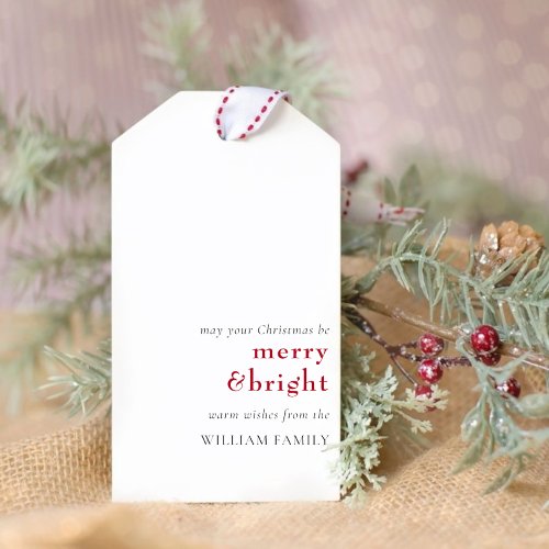 Merry and Bright Holiday Gift Tag