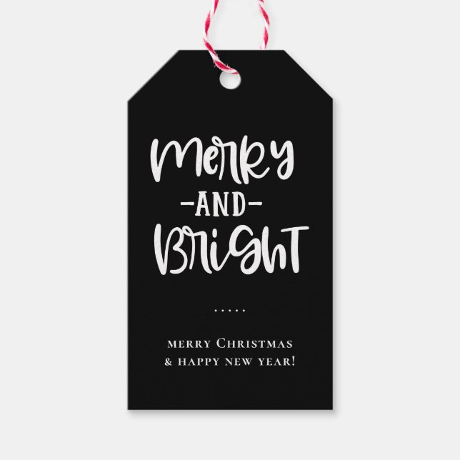 Merry and Bright Holiday Gift Tags (Front)