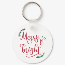 merry and bright Holiday Keychain