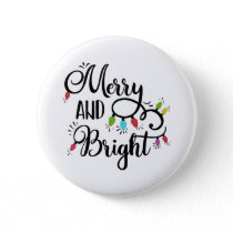 merry and bright holiday lights button