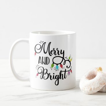 merry and bright holiday lights coffee mug