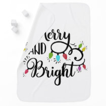 merry and bright holiday lights swaddle blanket