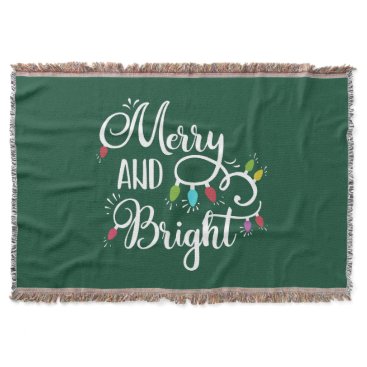 merry and bright holiday lights throw blanket