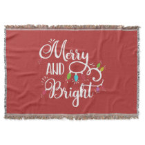 merry and bright holiday lights throw blanket