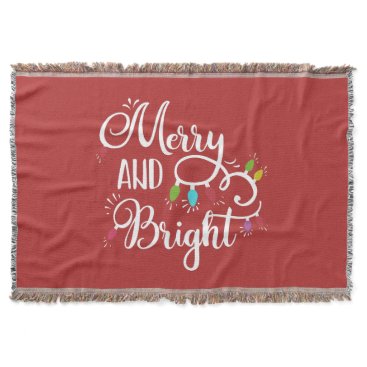 merry and bright holiday lights throw blanket