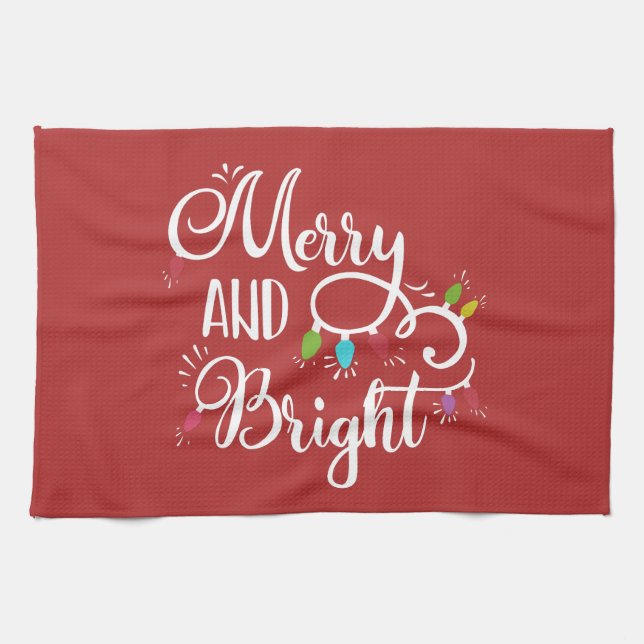 merry and bright holiday lights towel (Horizontal)