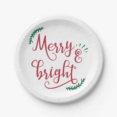 merry and bright Holiday Paper Plates