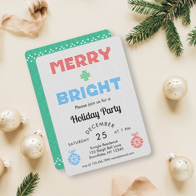 Merry and Bright Holiday Party Invitation (Creator Uploaded)