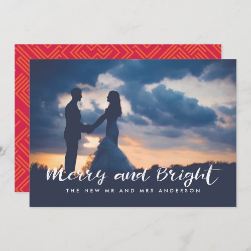 Merry and Bright holiday photo card